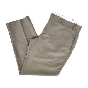 Lauren Ralph Lauren Mens Dress Pants 36x29 Light Brown Mini Grid Pattern Flat Ft